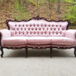 Pink Velvet Victorian Couch
