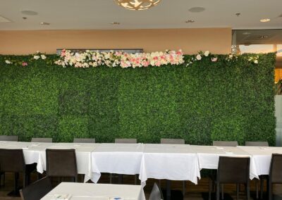 Green Boxwood flower wall
