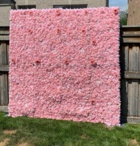 Fort Lauderdale Flower wall rental in pink flowers