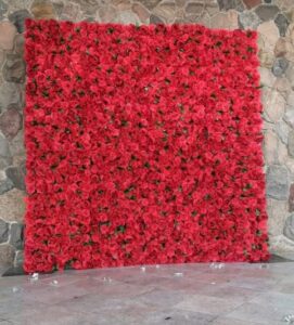  Fort-Lauderdale-Flower-wall-rental-red-Imitation-flowers